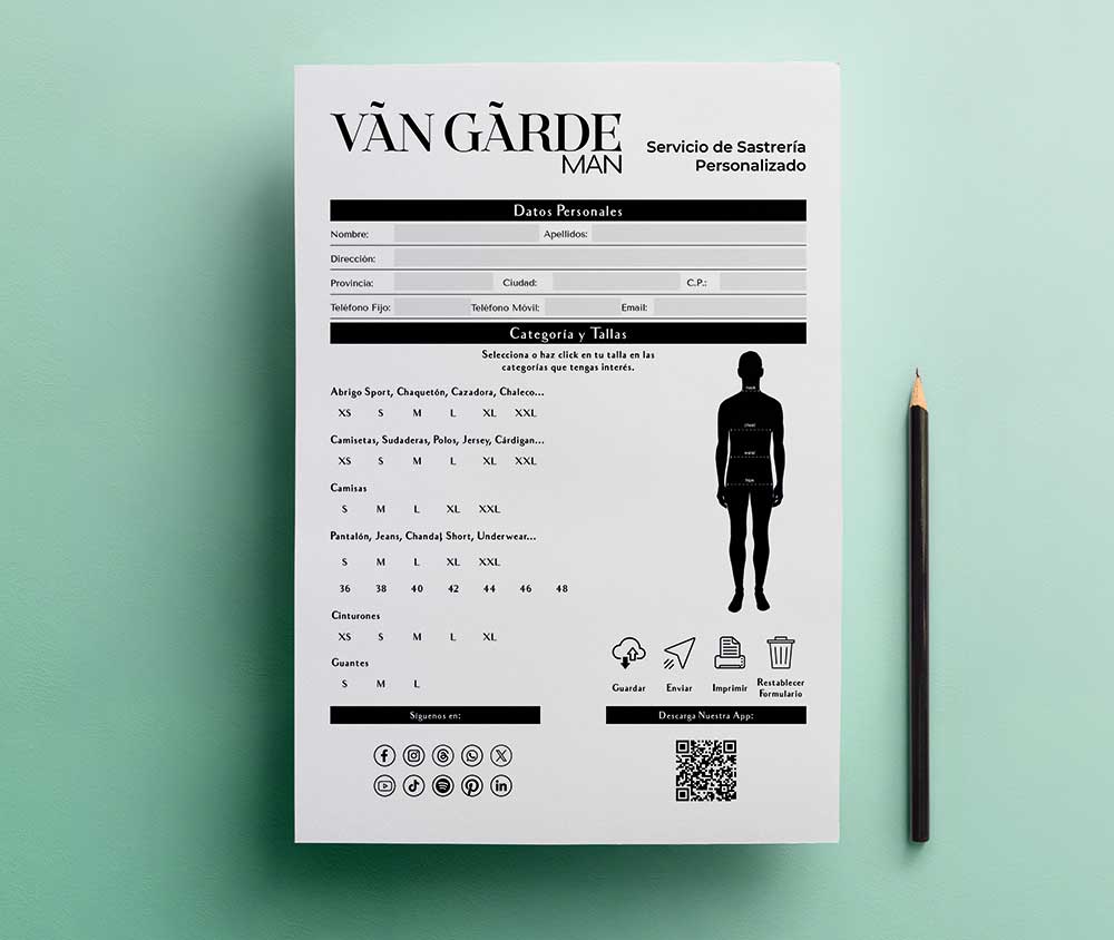 Formularios corporativos de Van Garde — diseño de papelería por John Vicent