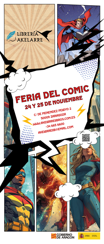 Rollup para la Librería Akelarre en la Feria del Cómic — cartelería por John Vicent