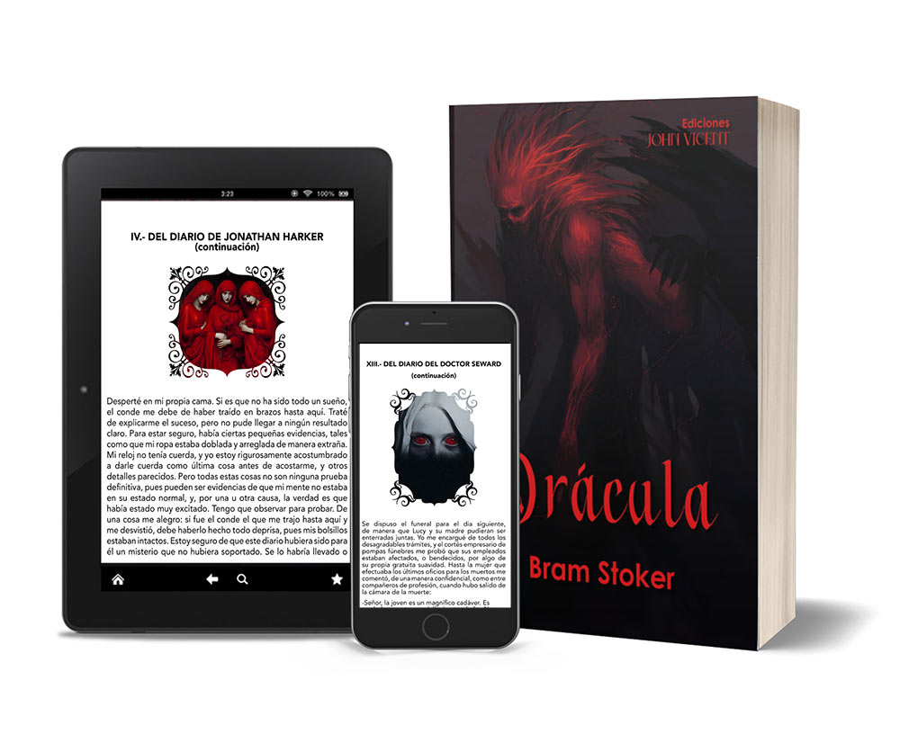 Maquetación editorial de 'Drácula' de Bram Stoker — diseño de portada y libro por John Vicent