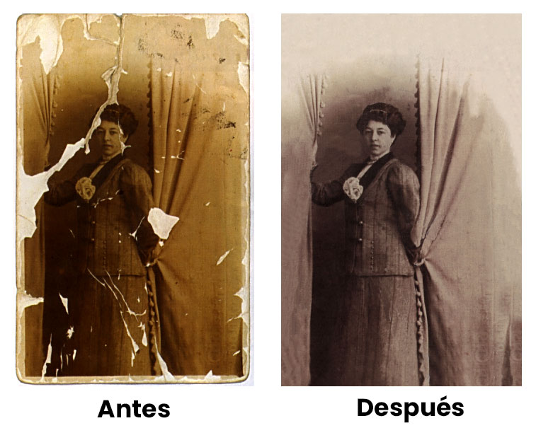 Restauración de fotografía antigua familiar — retoque fotográfico por John Vicent